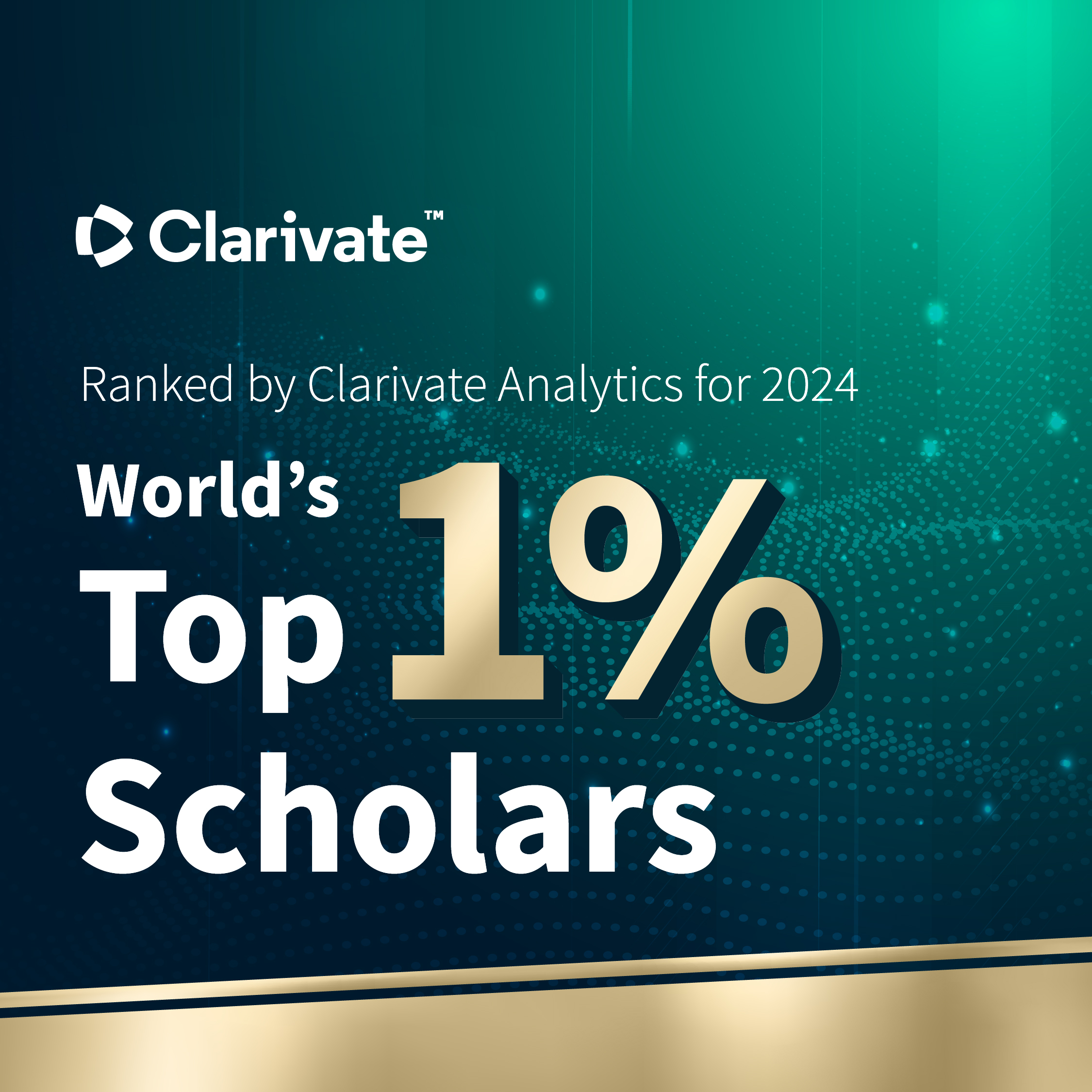 World’s Top 1% Scholars Ranked by Clarivate Analytics 2024